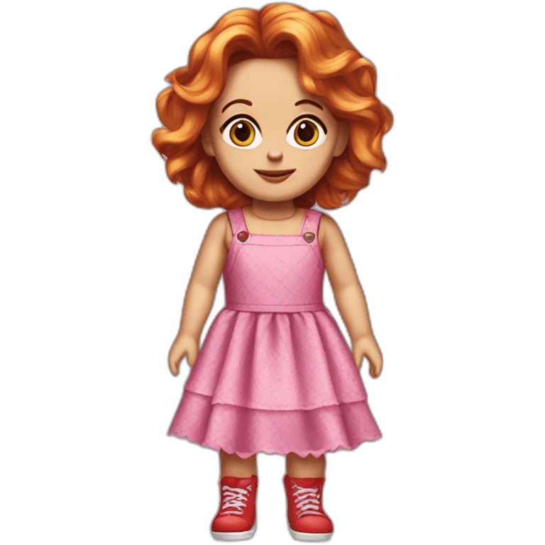 chucky doll wearing a dress emoji