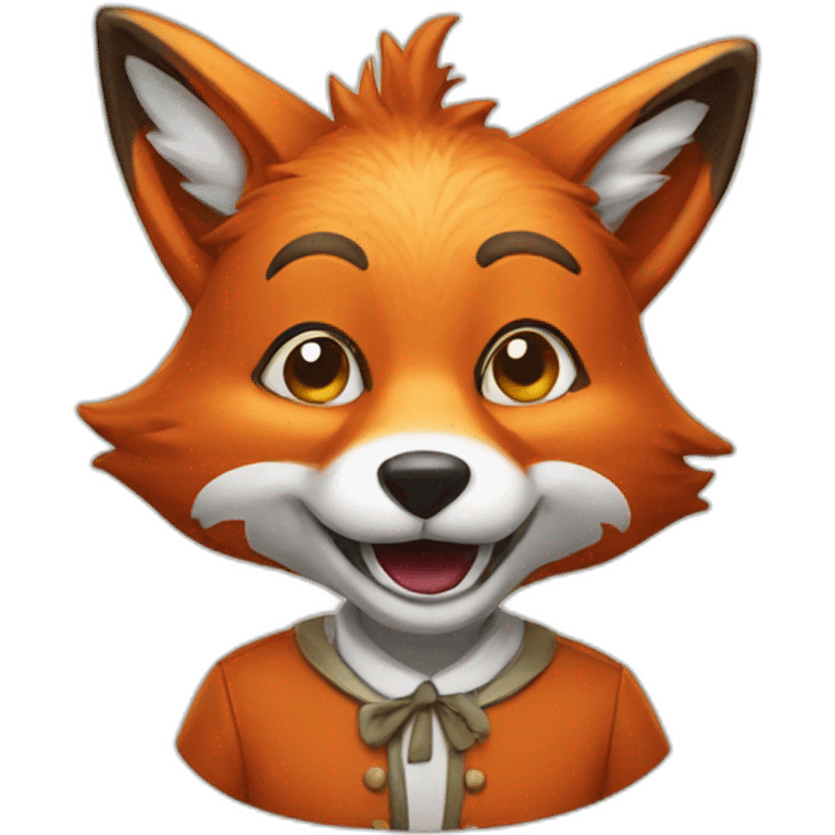 Fox dressed as a fool emoji