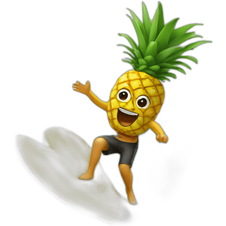 Ananas surfing on a wave emoji