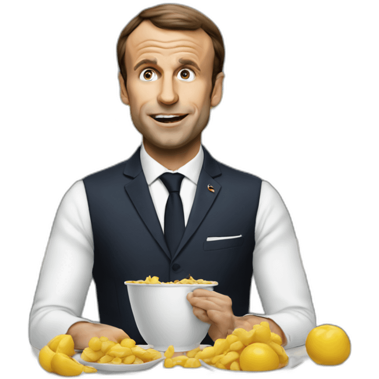 Macron qui mange emoji