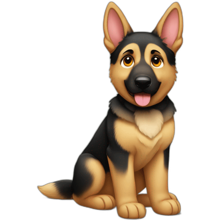 German shepherd cute emoji