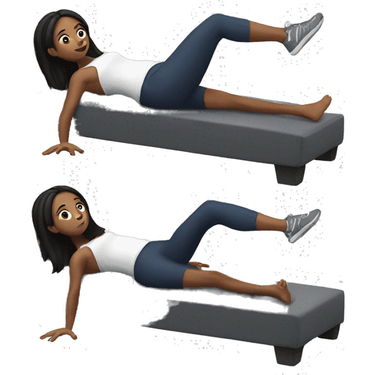 Girl working out on bed emoji