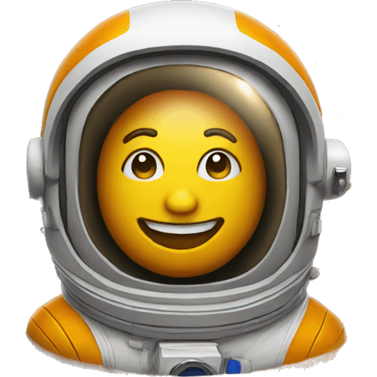 orange yellow nasa astronaut hat smiling  emoji