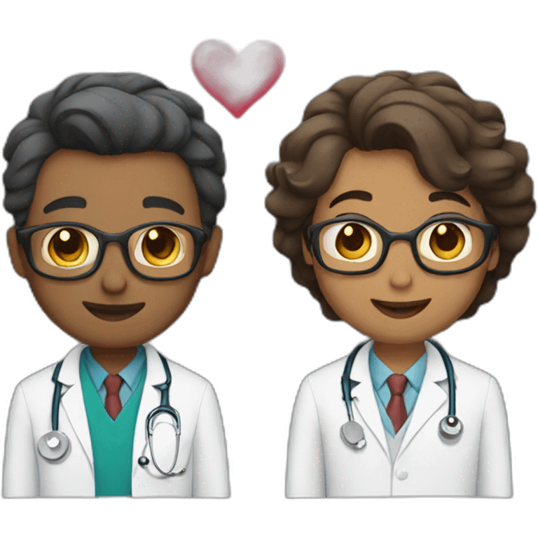 Two doctors in love emoji