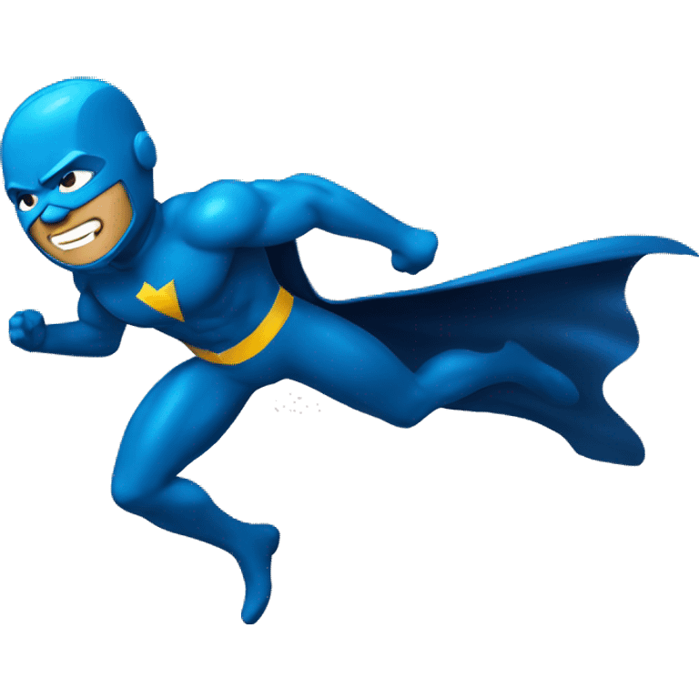 the blue superhero flash running emoji