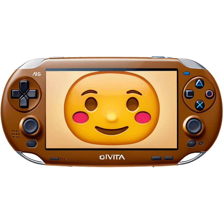 Clash of Clans aesthetic: Cinematic Playful PlayStation Vita Portrait Emoji, rendered in a 3D vector-style similar to standard emojis with minimal shading and bold, simplified shapes. A compact, distinct form with signature details, softly glowing with a cutting-edge console technology charm. Simplified yet unmistakably iconic, highly detailed and consistent, glowing with a soft radiance and high shine. Stylized with a touch of technological advancement and a soft glowing outline, capturing the essence of a beloved gaming relic with a friendly, playful manner! emoji