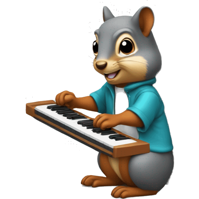 Squirrel play synthesizer emoji