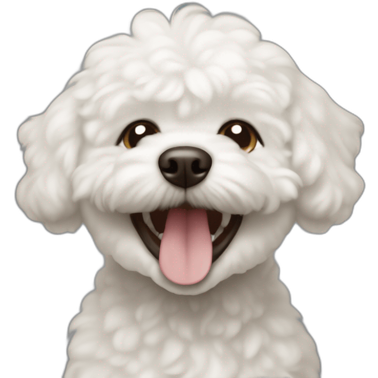 dog bichon brown laughing face emoji