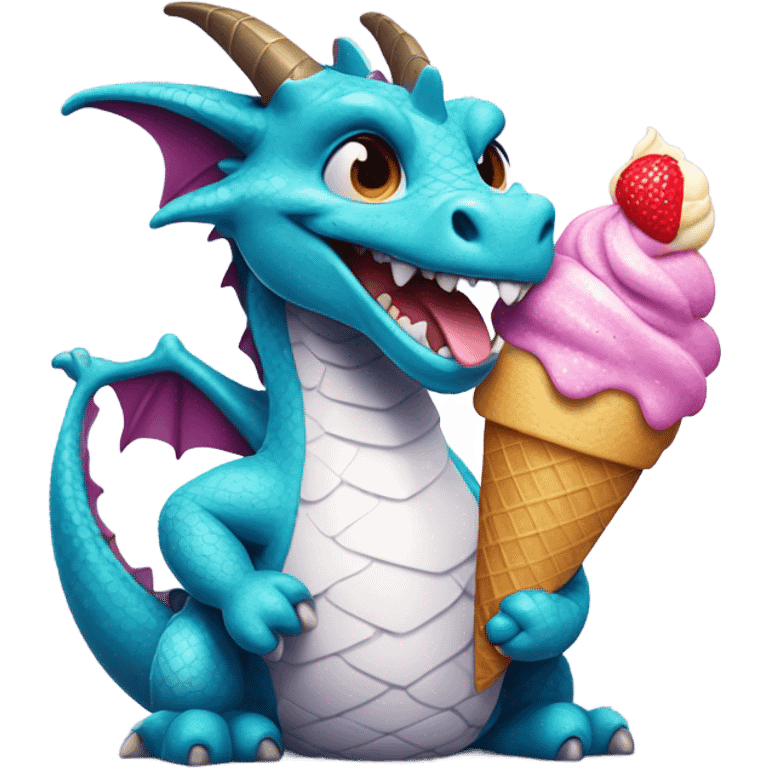 dragon with ice cream  emoji