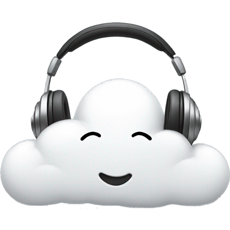 A relaxed-looking cloud wearing headphones emoji