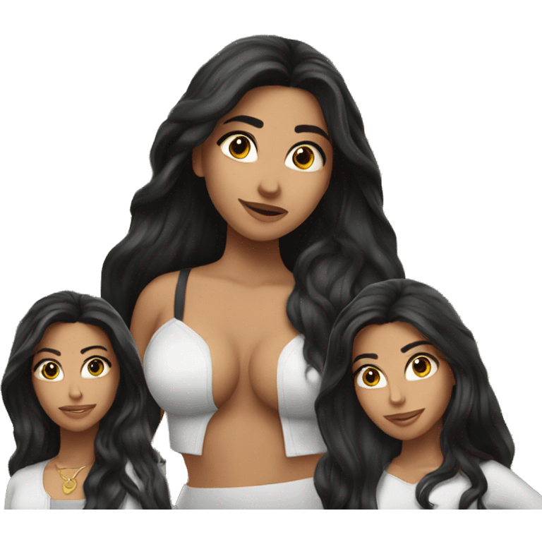 a hot girl with dark long hair. she is latina emoji