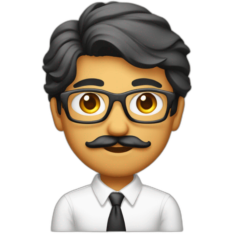 Young Jayendrasinh Solanki as Developer in white shirt with sleeve up and mustach emoji