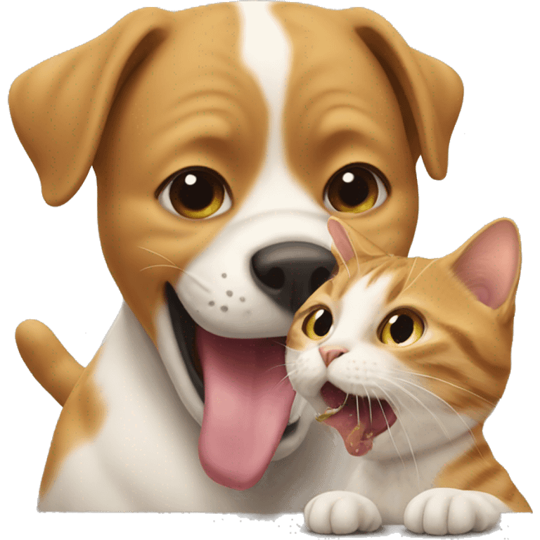 Cat eating dog emoji