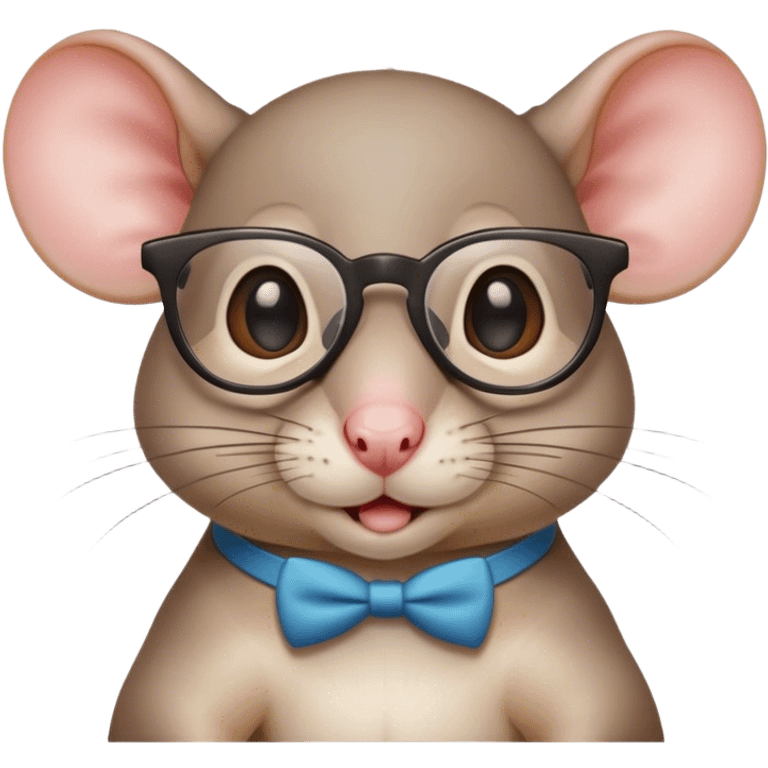 fancy rat with glasses and nerd face emoji