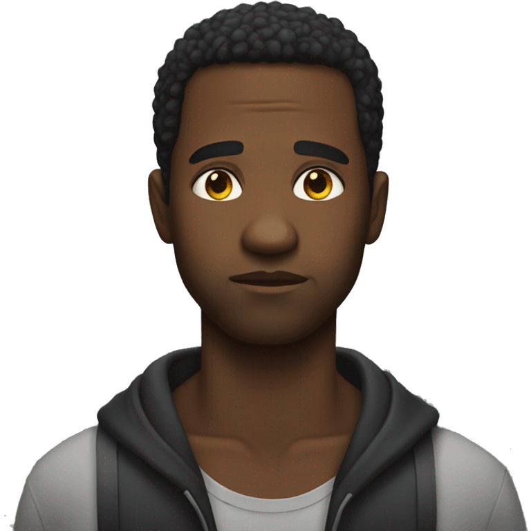 a super sad black male emoji