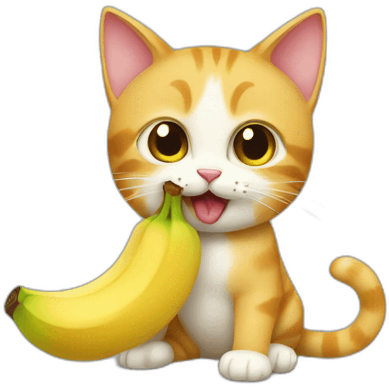 cat eating banana emoji