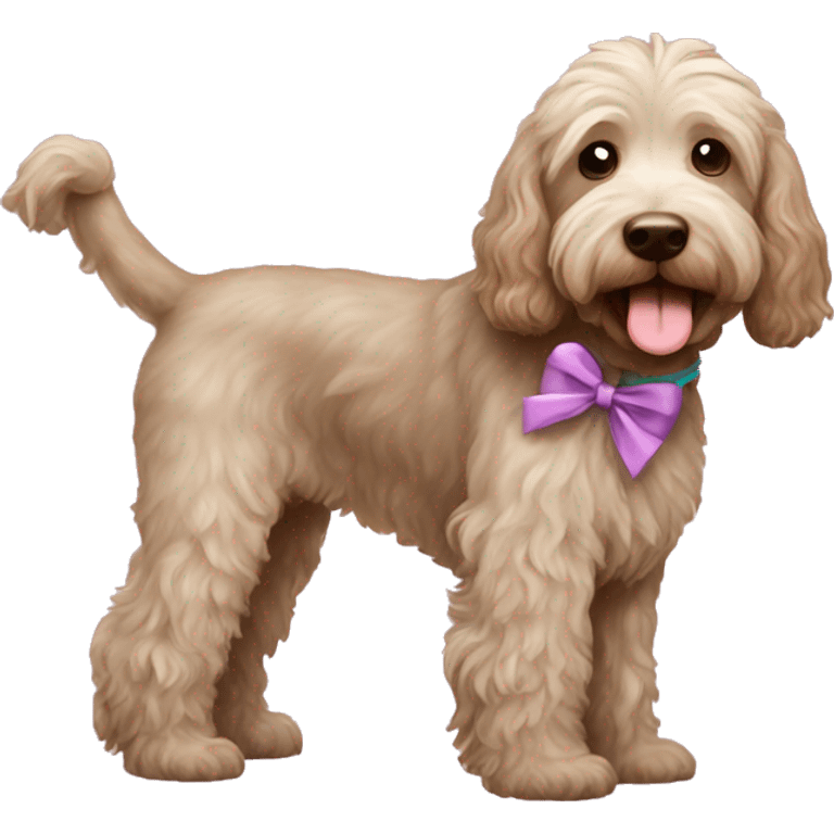 labradoodle with a bow emoji