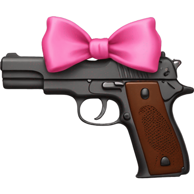 gun with pink bow on it emoji