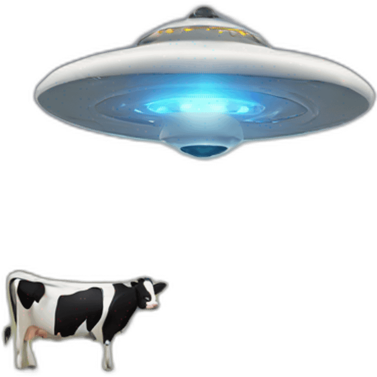 ufo capturing cow emoji