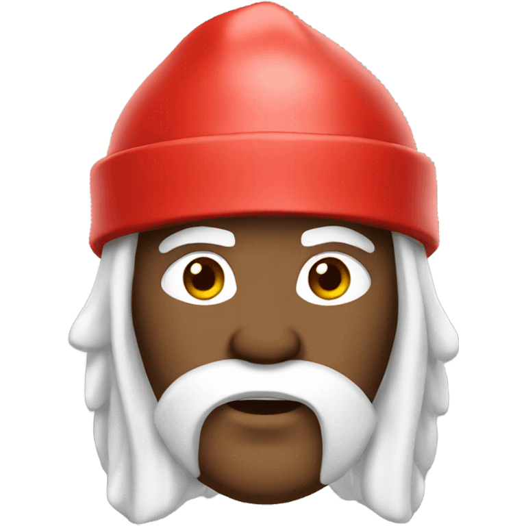 white spartan male wearing red santa hat emoji