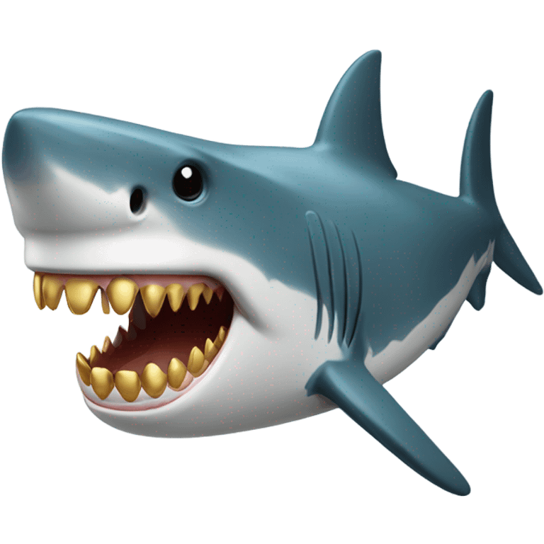 Shark with gold teeth emoji