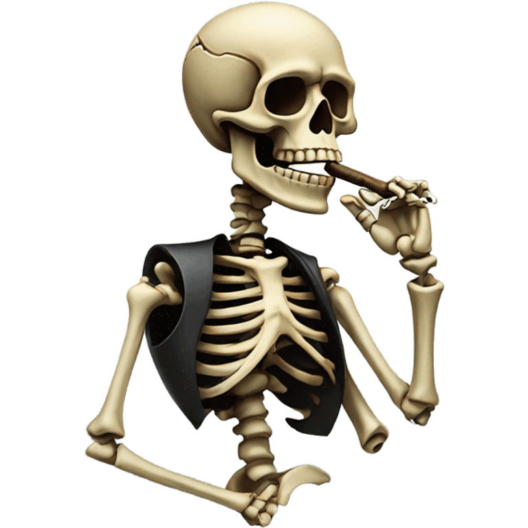 Skeleton smoking a cigar emoji