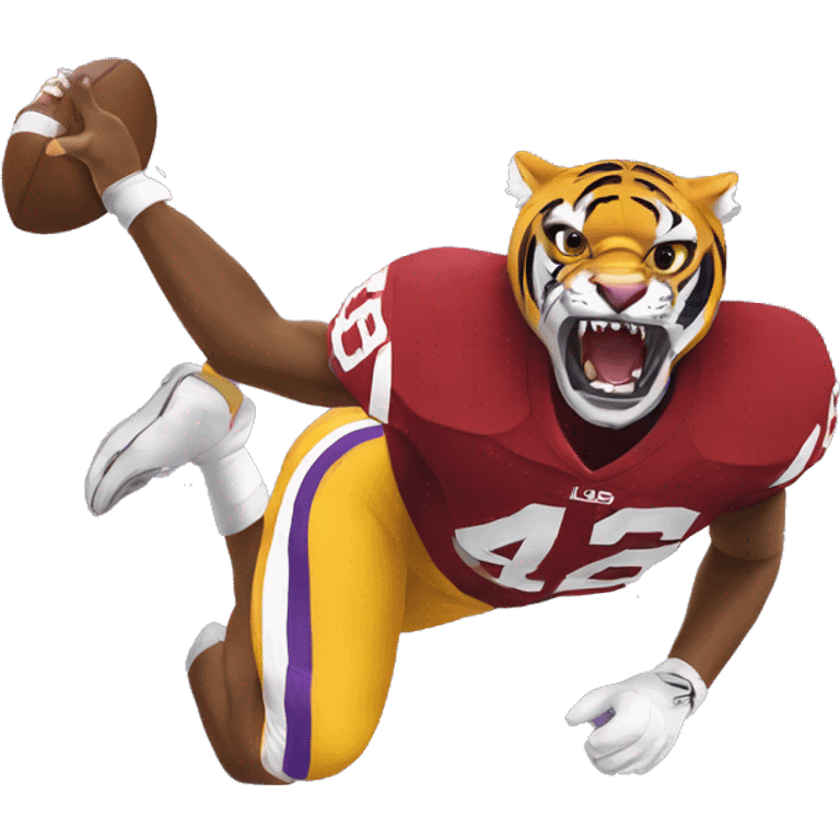 LSU Tiger beating Alabama crimson tide emoji