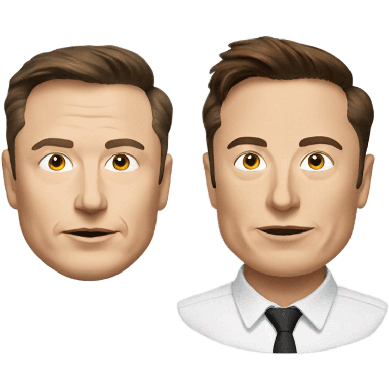 Elon Musk with two heads emoji