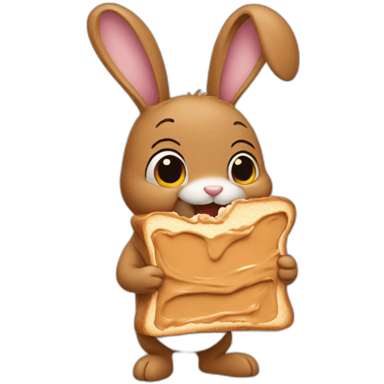 Bunny eat peanut butter emoji