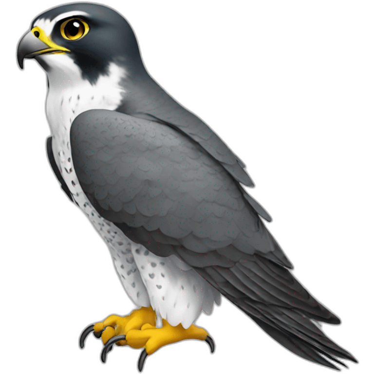 Peregrine falcon working on excel emoji