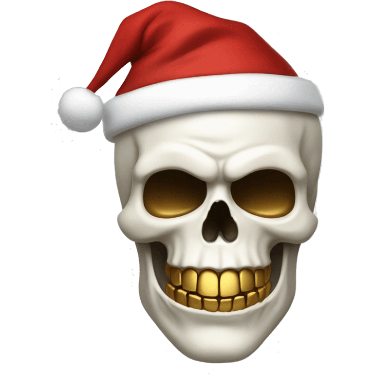 White skull with gold teeth Santa  emoji