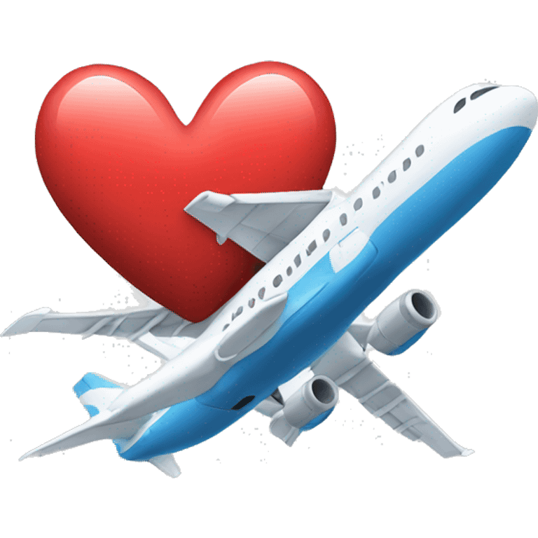 Airplane with heart emoji