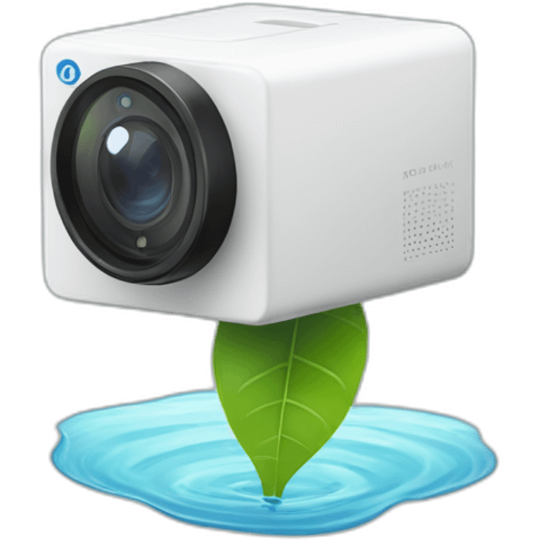 small-leaf-floating-on-water-block-and-security-ptz-camera-behind emoji