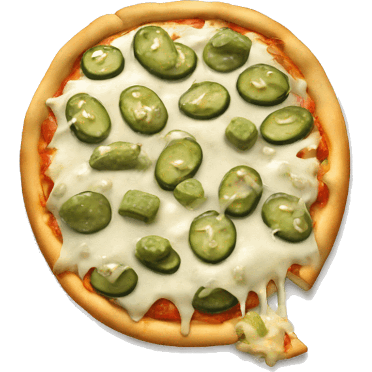 pickle pizza with white sauce emoji