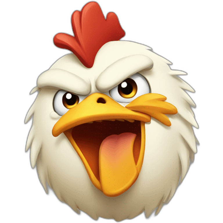 Angry chicken with horns emoji