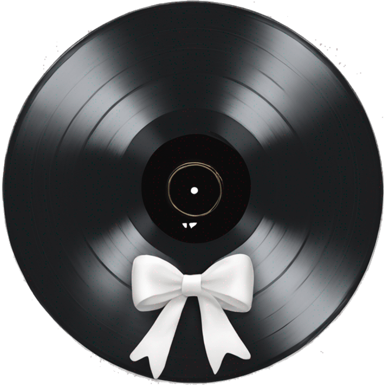  vinyl record with white bow emoji