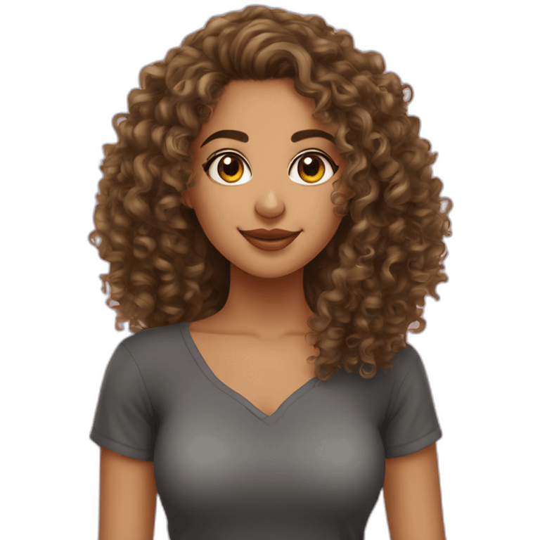 19 year old maghrebian curly haired girl emoji