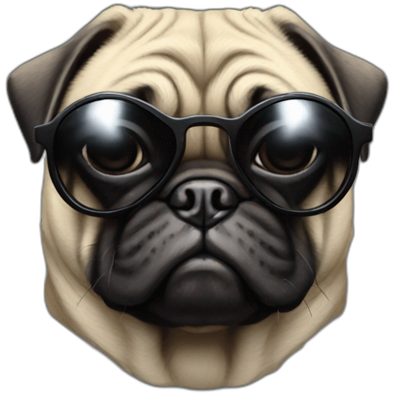 A cyberpunk pug wearing black sunglasses  emoji