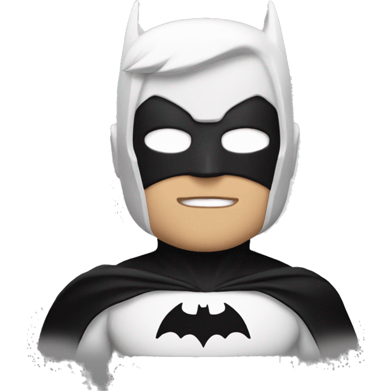 White batman with black costume emoji