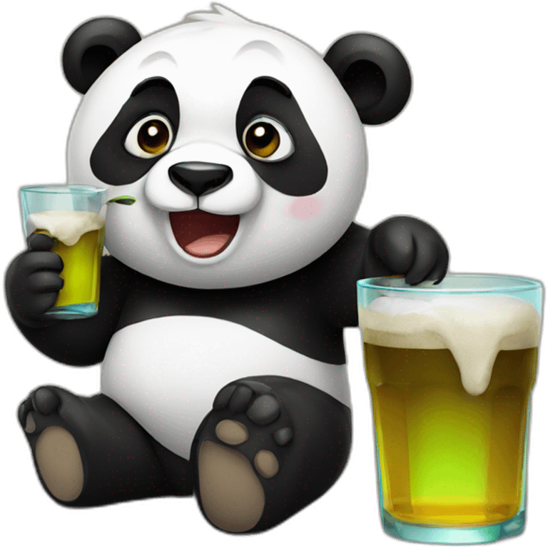 Drunk panda emoji