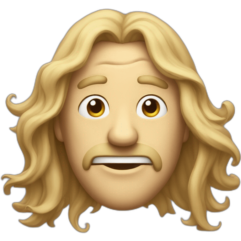 a pale windy grimace of man with long hair emoji