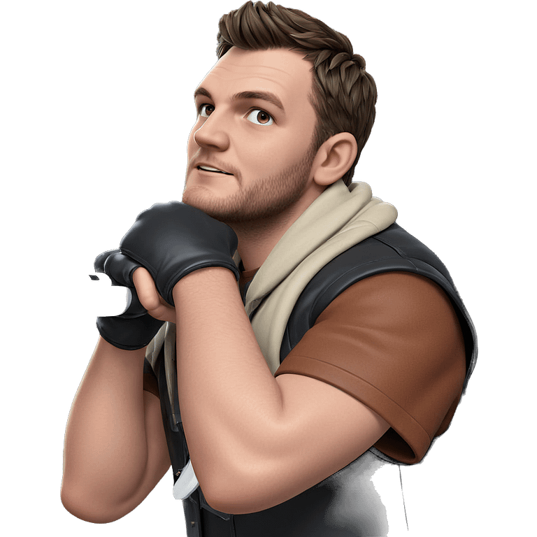 male in gloves and vest emoji