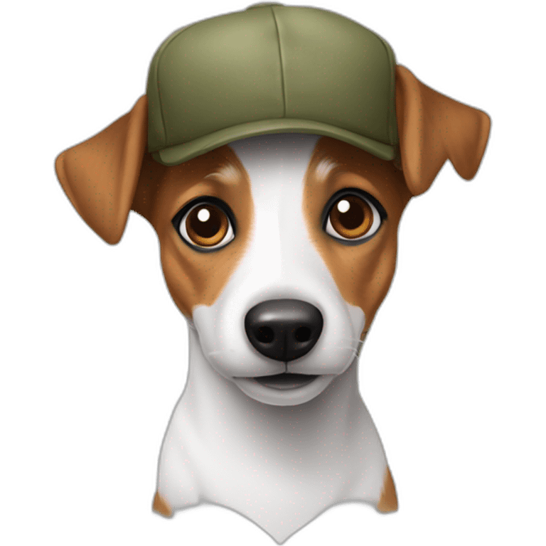 Funny Jack Russel with a cap emoji