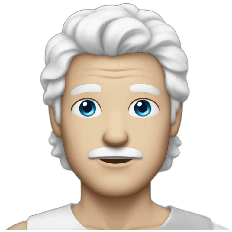 white haired man with blue eyes and white skin emoji