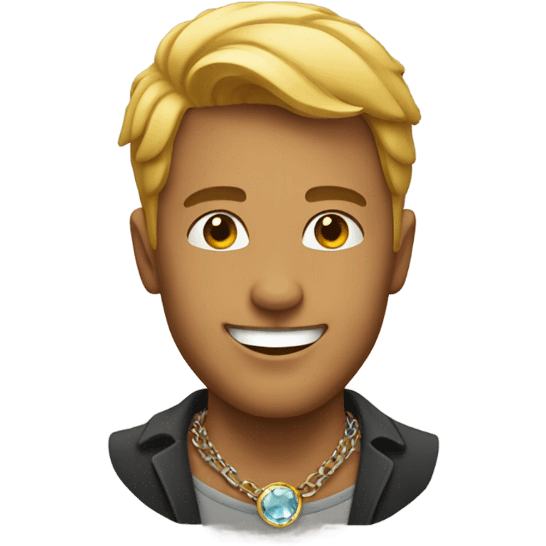 smiling male with necklace emoji