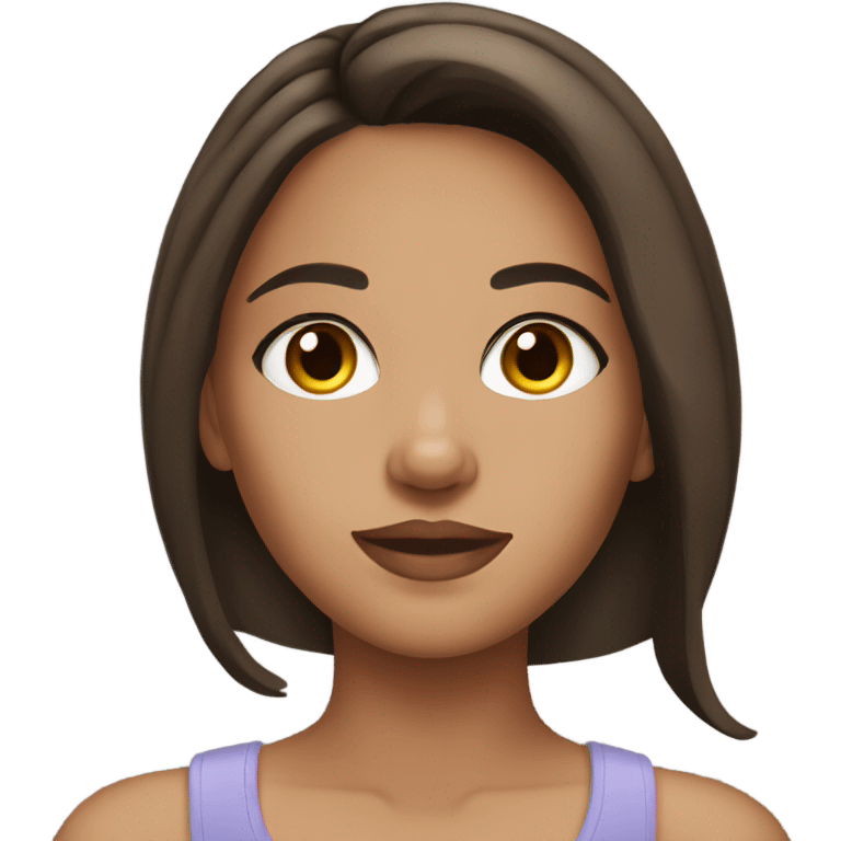 girl with brunette hair and pretty makeup emoji