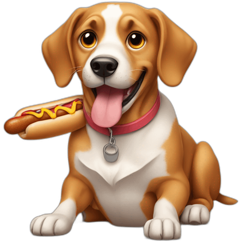 Dog with hot-dog  emoji