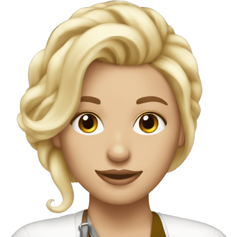 Blonde hairstylist painting hair  emoji