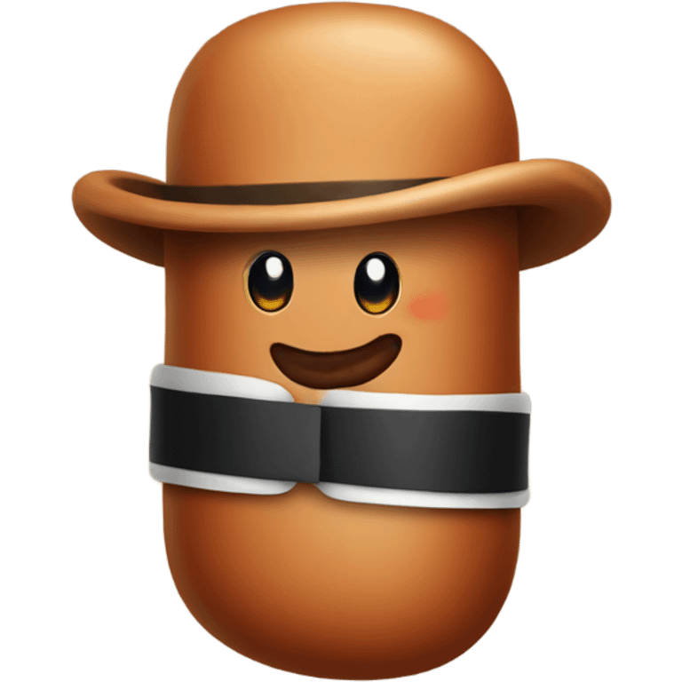 Sausage wearing a top hat emoji