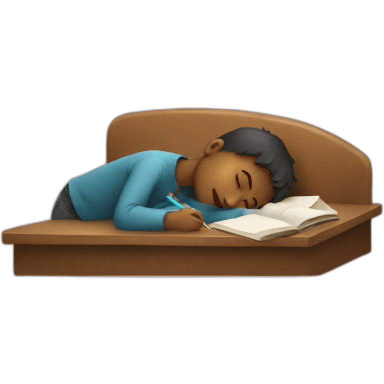 Boy sleeping while studying emoji